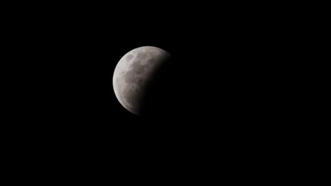 The moon close up in first quarter phase, half illuminated with light and Stock Footage 332780672