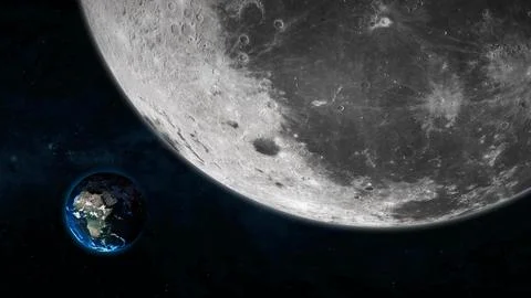 Moon close up view planet earth on space 스톡 일러스트