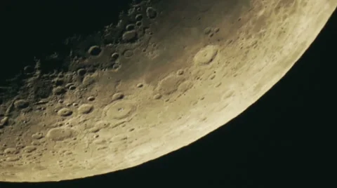 Moon Close View With Telescope Stock Footage 8961407