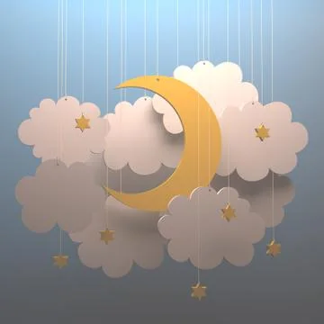 Moon Cloud Illustrazione stock