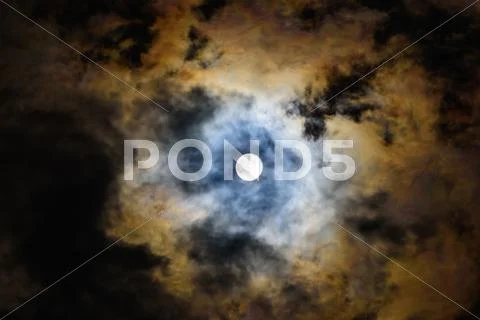 Moon in the cloud Stock Photos