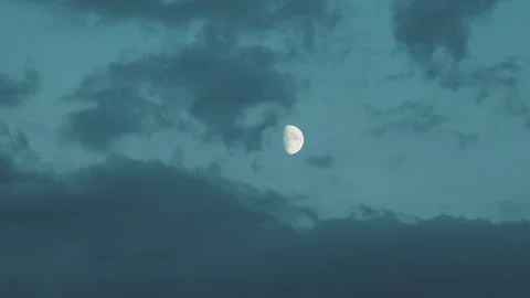 Moon in the clouds. Background Stock Footage 208336183