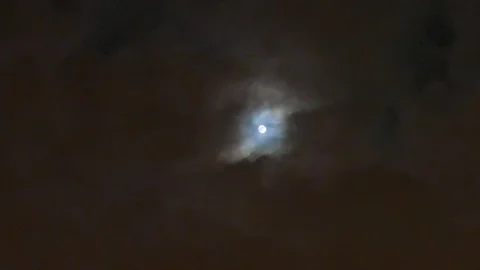 Moon with clouds during dark night Stock Footage 125552235