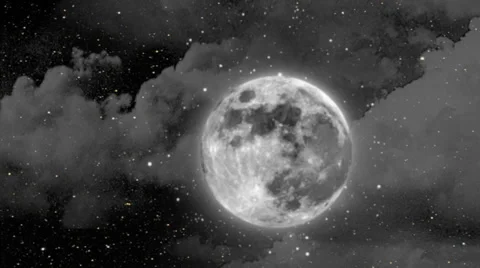 Moon clouds Stock Footage 33161716