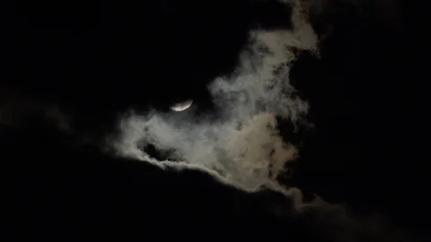 Moon &amp; Clouds Stock Footage 94250798