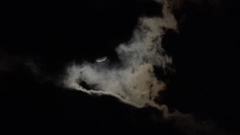 Moon &amp; Clouds Stock Footage 121879692