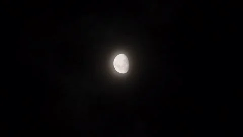 Moon, clouds, Halloween, timing of clouds and full moon at night, real-time, tim Stock Footage 329674114