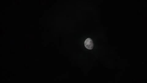 Moon, clouds, Halloween, timing of clouds and full moon at night, real-time, tim Stock Footage 329674217