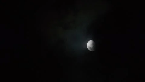 Moon, clouds, Halloween, timing of clouds and full moon at night, real-time, tim Stock Footage 329685411