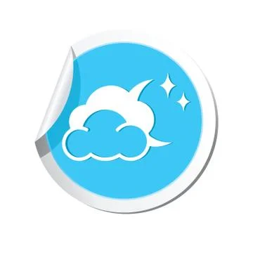 Moon with clouds icon Stock Illustration