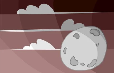 Moon in Clouds Illustrazione stock