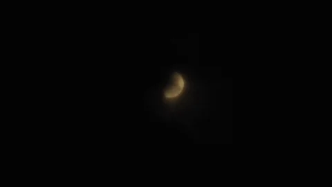 Moon with clouds moving on sky, 4k closeup video at night Video stock 99965003