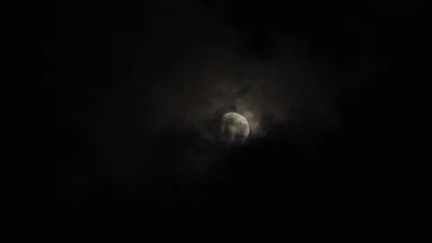 Moon with clouds in the night sky. Mysterious night sky with cloudy weather Stock Footage 116811909