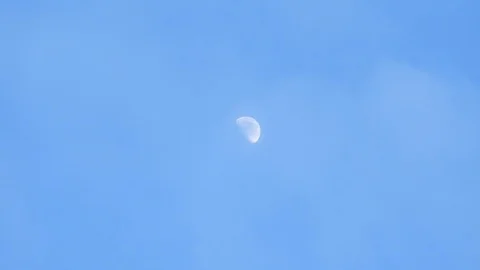 Moon with clouds in the night sky. Mysterious night sky with cloudy weather Stock Footage 116811940