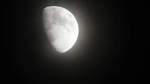 Moon with clouds in the night sky. Mysterious night sky with cloudy weather Stock Footage 116812017
