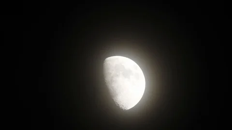 Moon with clouds in the night sky. Mysterious night sky with cloudy weather Stock Footage 116812045