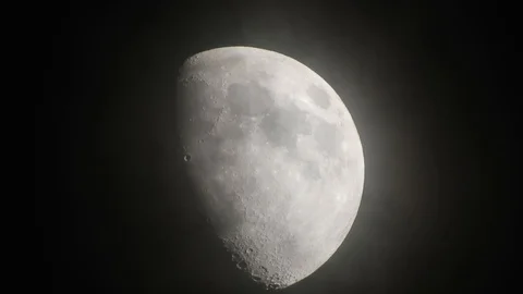 Moon with clouds in the night sky. Mysterious night sky with cloudy weather Stock Footage 116812056