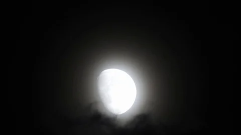 Moon with clouds in the night sky. Mysterious night sky with cloudy weather Stock Footage 116812110