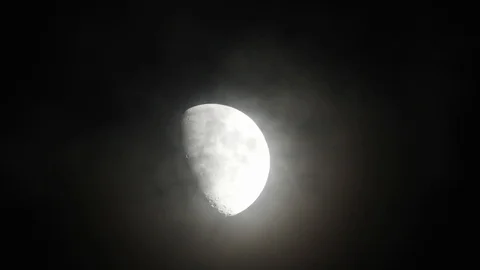 Moon with clouds in the night sky. Mysterious night sky with cloudy weather Stock Footage 116812138