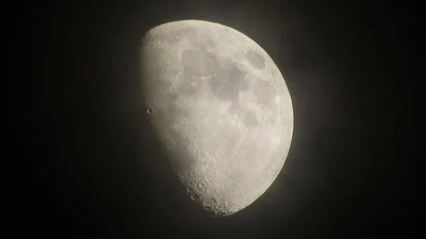 Moon with clouds in the night sky. Mysterious night sky with cloudy weather Stock Footage 116812145