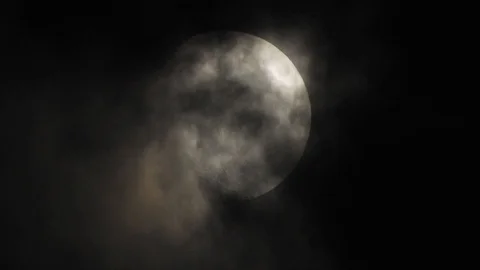 Moon with clouds in the night sky. Mysterious night sky with cloudy weather Stock Footage 116812152