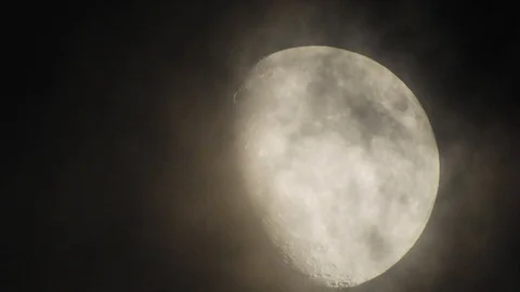 Moon with clouds in the night sky. Mysterious night sky with cloudy weather Stock Footage 116812165