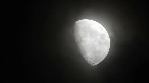 Moon with clouds in the night sky. Mysterious night sky with cloudy weather Stock Footage 116812170