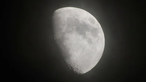 Moon with clouds in the night sky. Mysterious night sky with cloudy weather Stock Footage 116812185