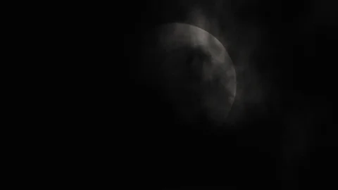 Moon with clouds in the night sky. Mysterious night sky with cloudy weather Stock Footage 116812223