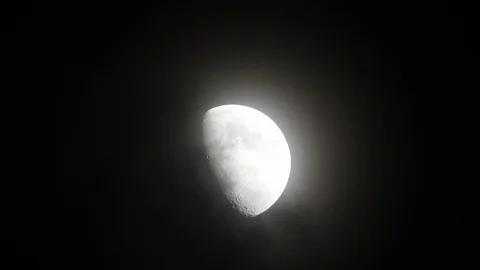 Moon with clouds in the night sky. Mysterious night sky with cloudy weather Stock Footage 116812228
