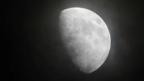 Moon with clouds in the night sky. Mysterious night sky with cloudy weather Stock Footage 116812230