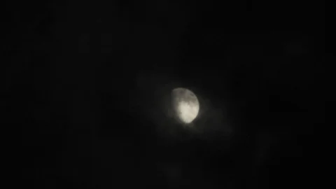 Moon with clouds in the night sky. Mysterious night sky with cloudy weather Stock Footage 116812238