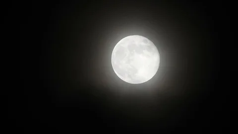 Moon with clouds in the night sky. Mysterious night sky with cloudy weather Stock Footage 116812243