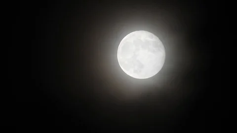 Moon with clouds in the night sky. Mysterious night sky with cloudy weather Stock Footage 116812255
