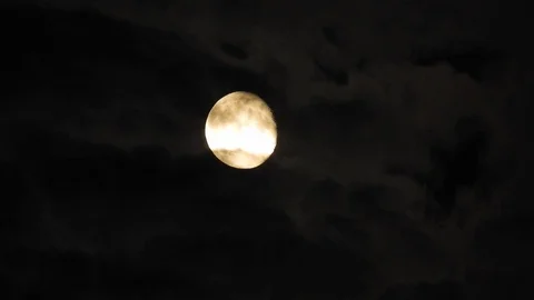 Moon with clouds in the night sky. Mysterious night sky with cloudy weather Stock Footage 116812295