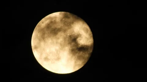 Moon with clouds in the night sky. Mysterious night sky with cloudy weather Stock Footage 116812302