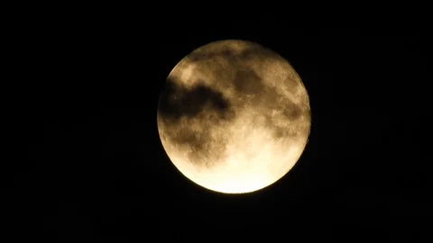 Moon with clouds in the night sky. Mysterious night sky with cloudy weather Stock Footage 116812304