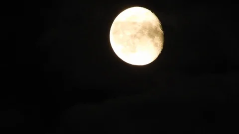 Moon with clouds in the night sky. Mysterious night sky with cloudy weather Stock Footage 116812339