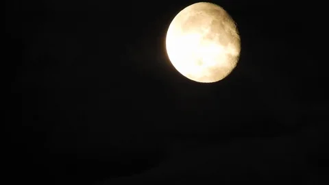 Moon with clouds in the night sky. Mysterious night sky with cloudy weather Stock Footage 116812342