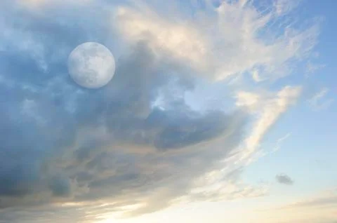 Moon Clouds Stock Photos