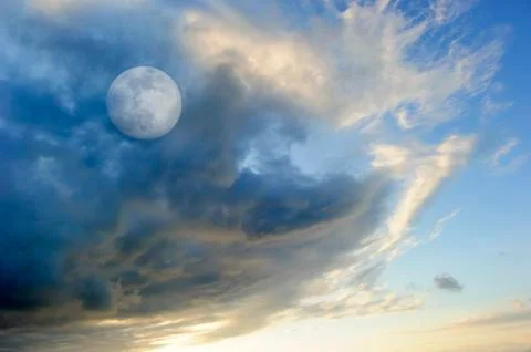 Moon Clouds Stock Photos