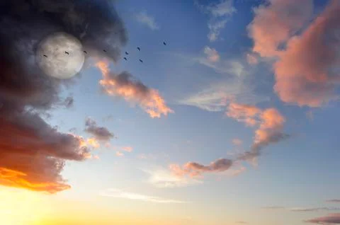 Moon Clouds Stock Photos