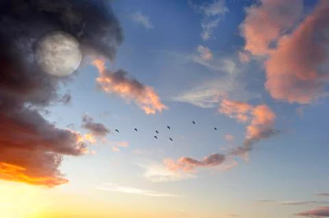 Moon Clouds Stock Photos
