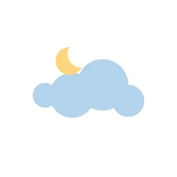 Moon, clouds. Simple elements. Vector illustration. Illustrazione stock