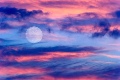 Moon Clouds Skies Stock Photos