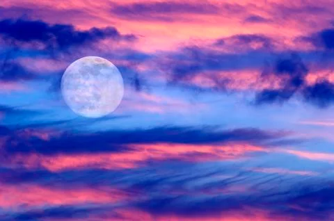 Moon Clouds Skies Stock Photos