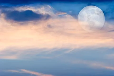 Moon Clouds Skies Stock Photos