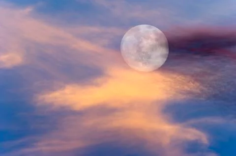 Moon Clouds Skies Stock Photos