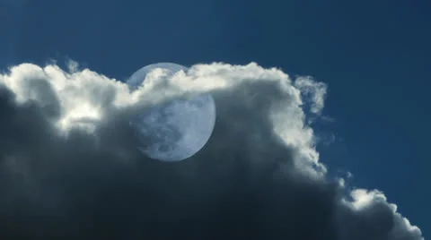 Moon clouds sky universe planet time lapse Stock-Footage 24737929