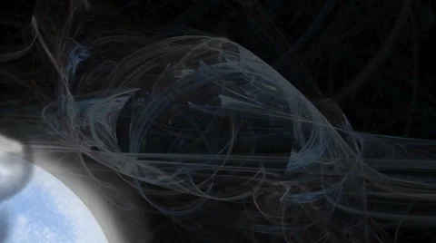 Moon clouds stars Stock Footage 42356116